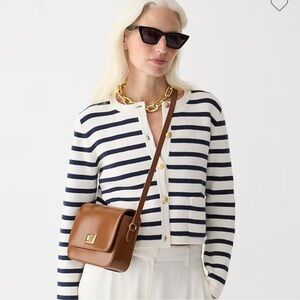 J. Crew Navy and White Striped Sweater